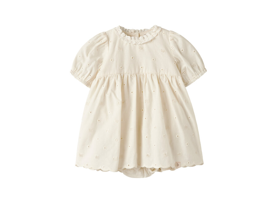 Lil' Atelier Flores Ss Body Dress Coconut Milk