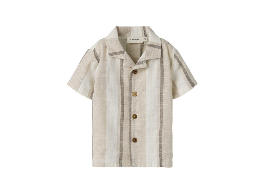Lil' Atelier Fibert Ss Loose Shirt Coconut Milk