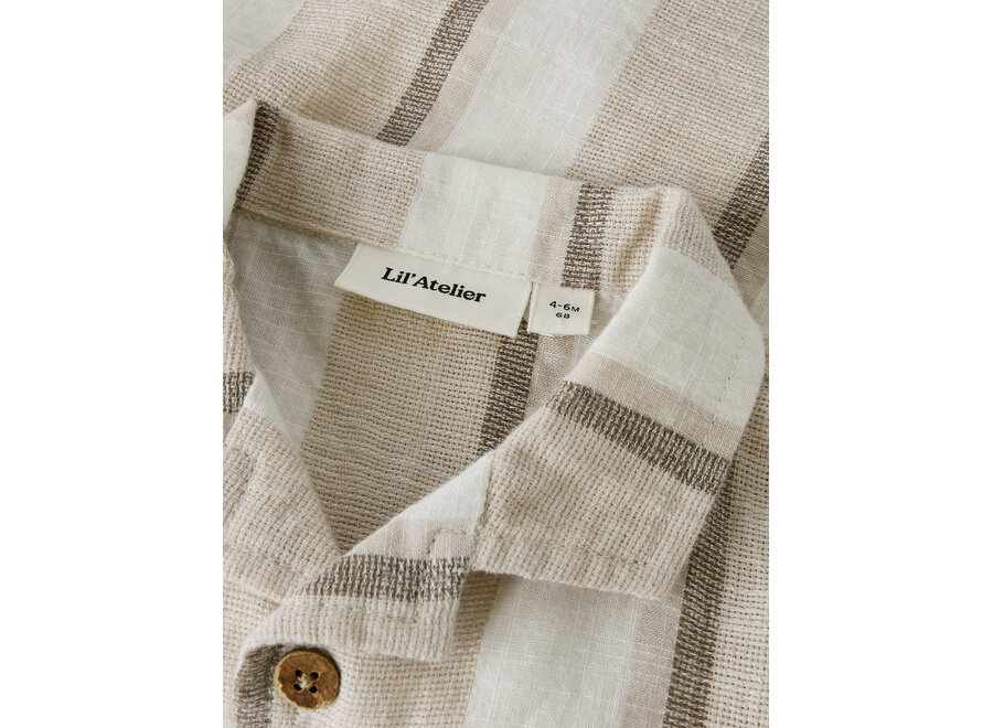 Lil' Atelier Fibert Ss Loose Shirt Coconut Milk