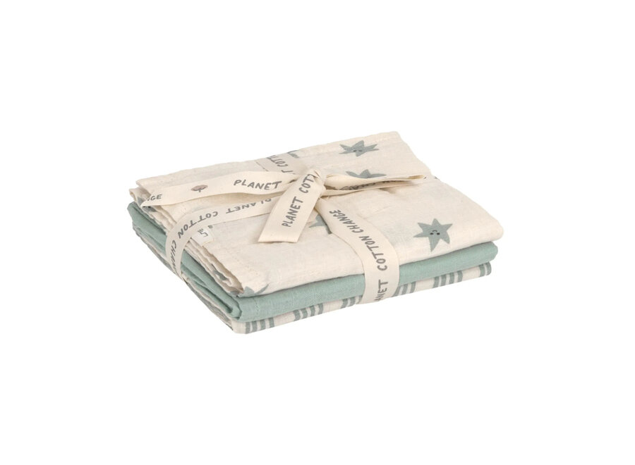 Lässig Swaddle & Burp 3 pcs Tiny Green