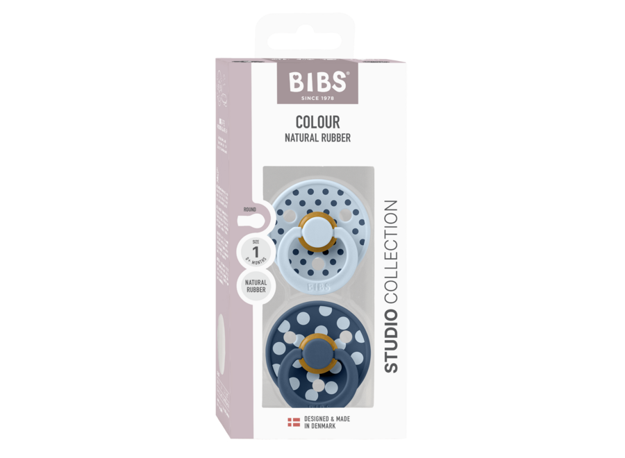 Bibs 2 pack Polka Baby - steel blue t2