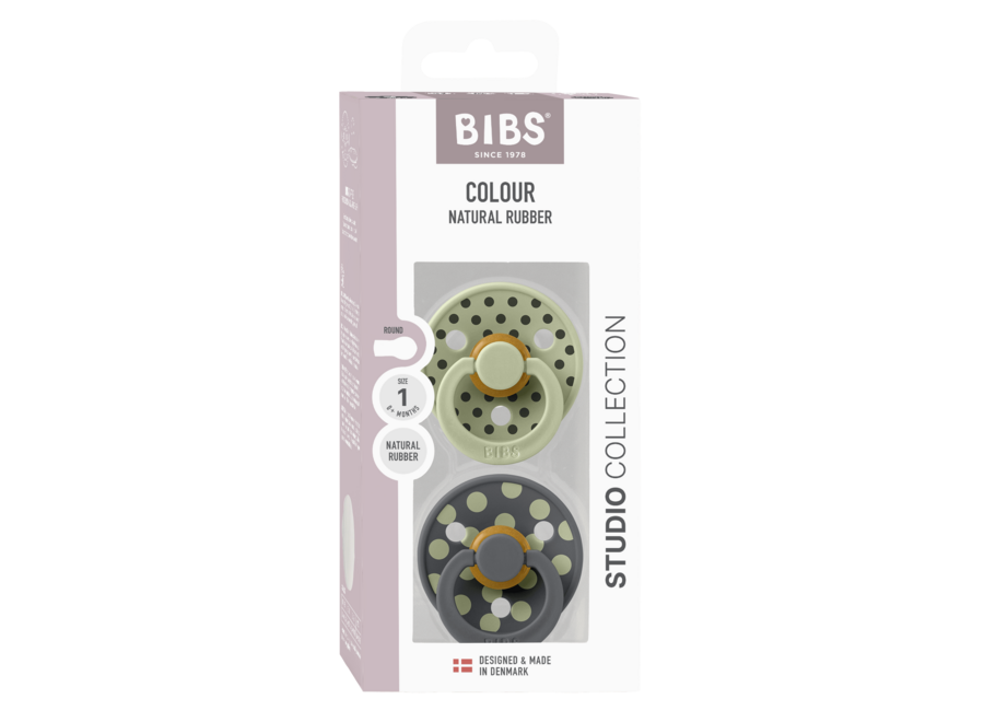Bibs 2 pack Polka sage-iron t2