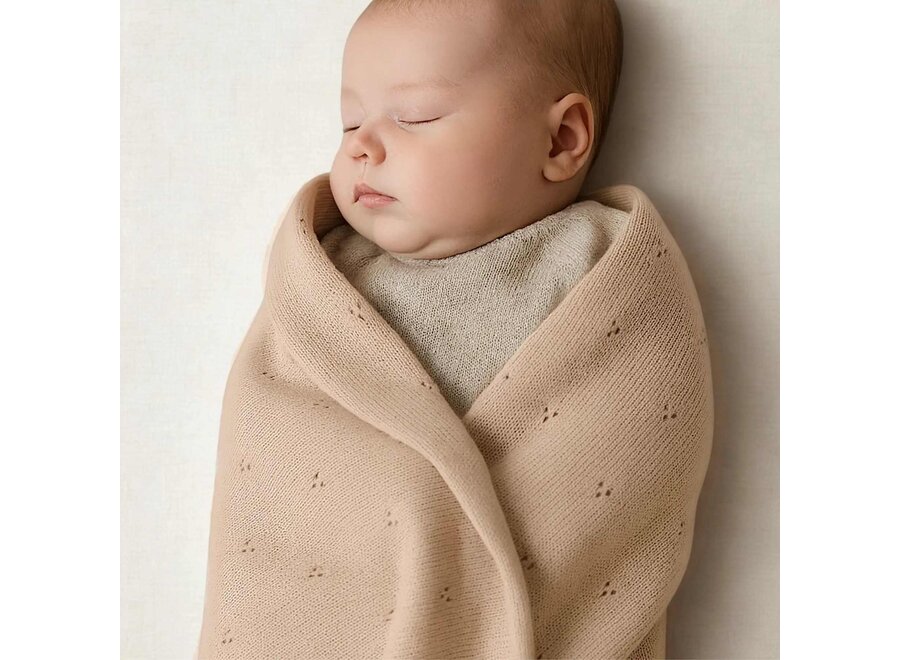 Moalie wasbare deken beige 100x75cm