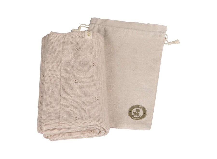 Moalie wasbare deken beige 100x75cm