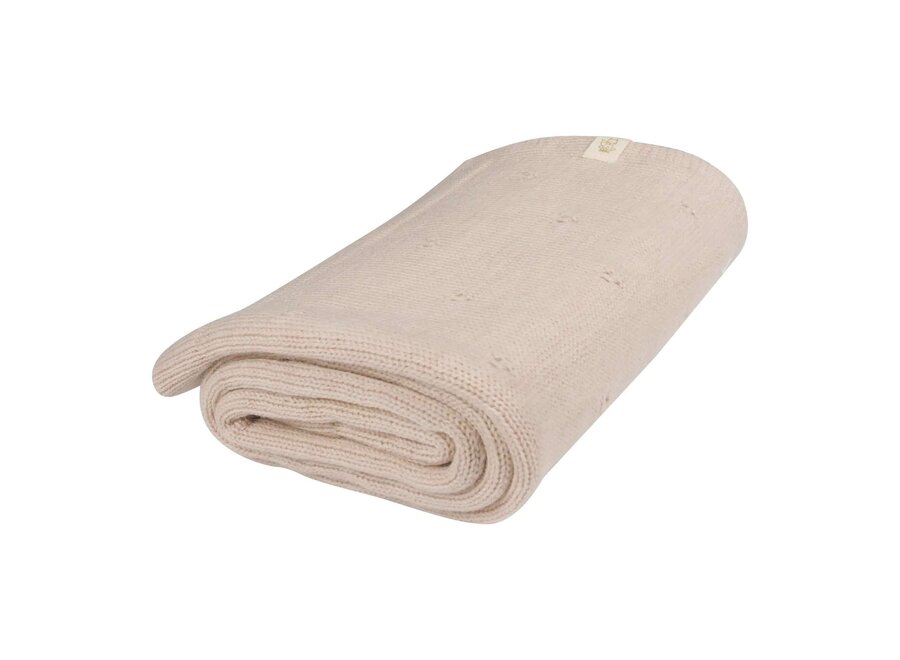 Moalie Merino pointelle deken apricot 100x75cm