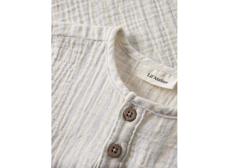 Lil' Atelier Hagi Ss Shirt Coconut Milk Dusty Blue
