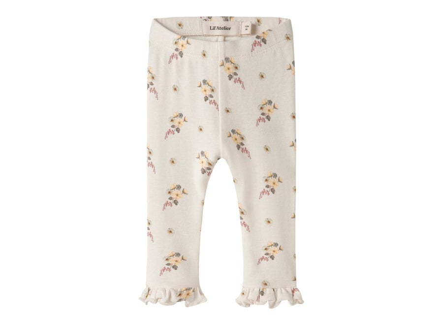Lil' Atelier Gayo Ska Slim Leggings Coconut Milk Flower