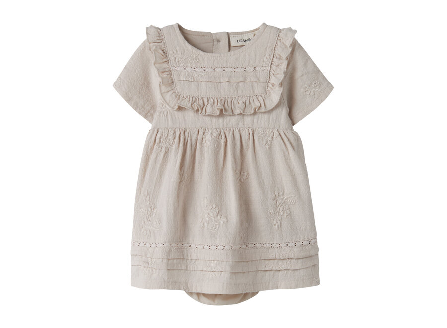 Lil' Atelier Feronia Ss Body Dress Pumice Stone