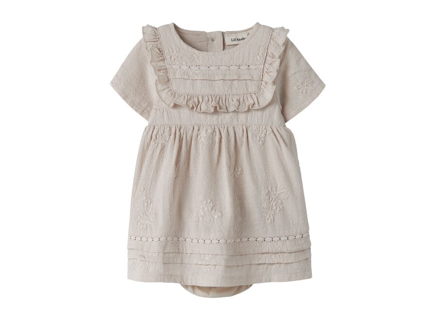 Lil' Atelier Feronia Ss Body Dress Pumice Stone