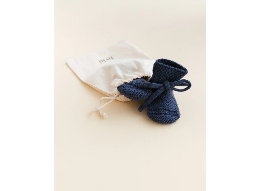 Hvid Slofjes-Merino wol Blue