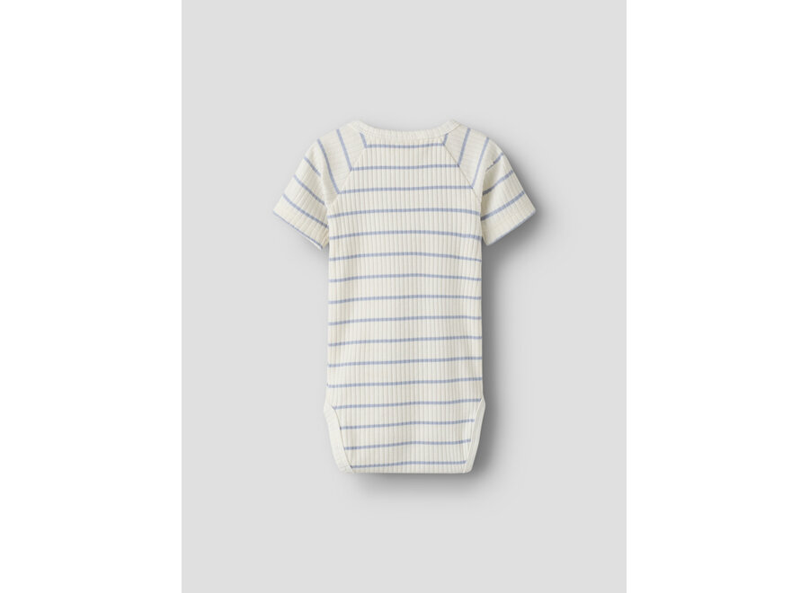 Lil' Atelier Kail SS Romper stripe milk / Zen Blue
