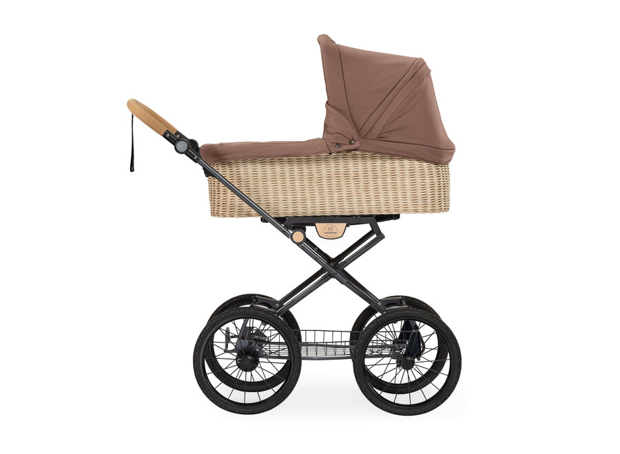 Naturkind kinderwagen IDA + Gevlochten reiswieg Mokka