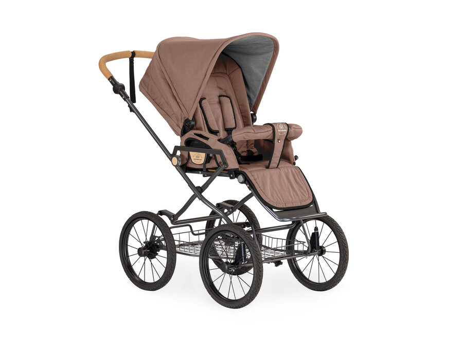 Naturkind kinderwagen IDA + Gevlochten reiswieg Mokka