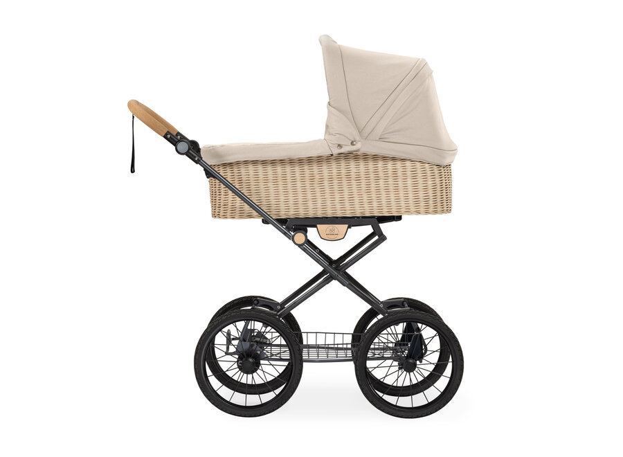 Naturkind kinderwagen IDA + Gevlochten reiswieg Crėme