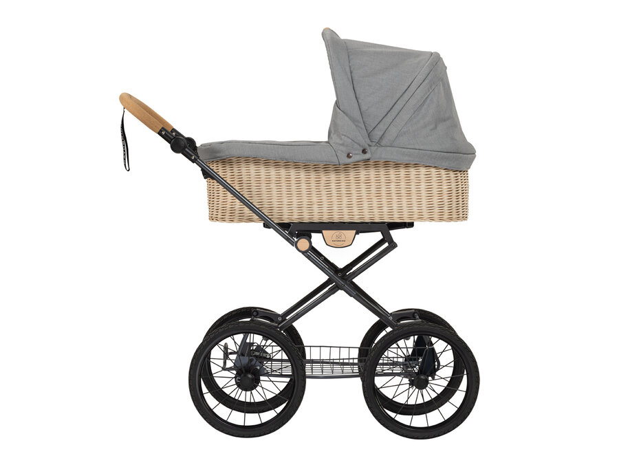 Naturkind kinderwagen IDA + Gevlochten reiswieg Siebenschläfer