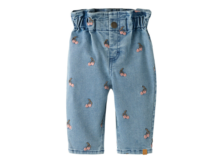 Lil' Atelier Deva Loose EMB Jeans Medium Blue Denim Cherry