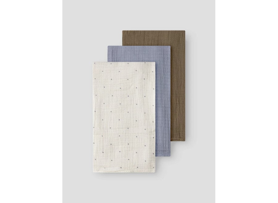Lil' Atelier Isleys 3Pack Nappies Turtledove Sepia Tint/Sleet