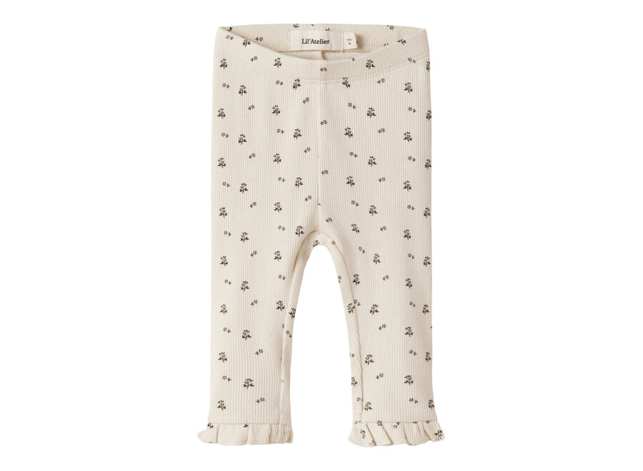 Lil' Atelier Lago Mer Slim Leggings Lil Turtledove Blue Flower