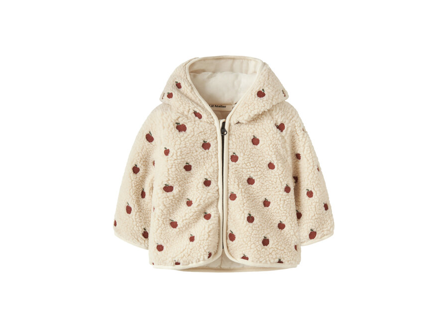 Lil' Atelier Nalo Sia Loose Sherpa Jacket Lil Turtledove Apples