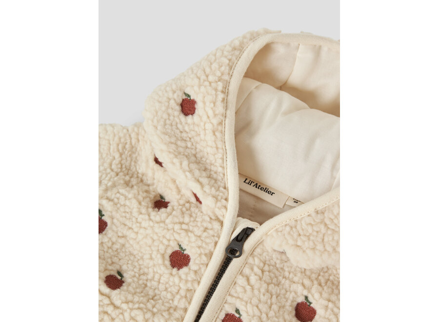 Lil' Atelier Nalo Sia Loose Sherpa Jacket Lil Turtledove Apples