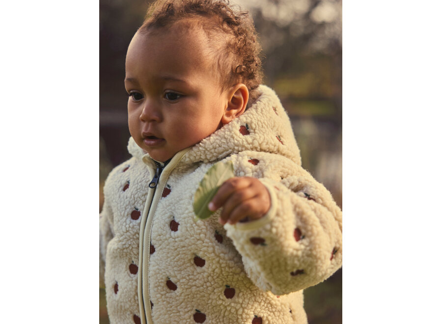 Lil' Atelier Nalo Sia Loose Sherpa Jacket Lil Turtledove Apples
