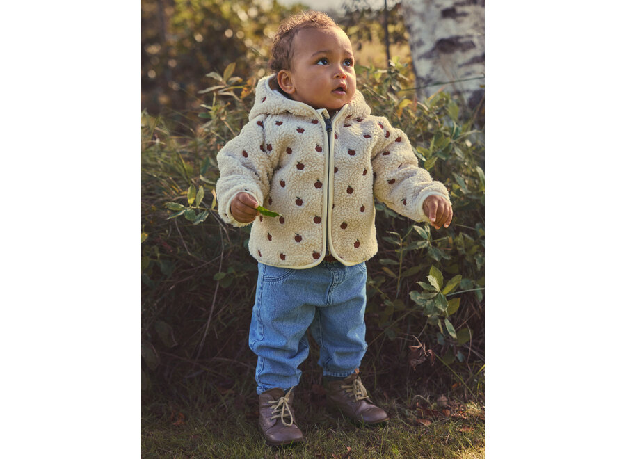 Lil' Atelier Nalo Sia Loose Sherpa Jacket Lil Turtledove Apples