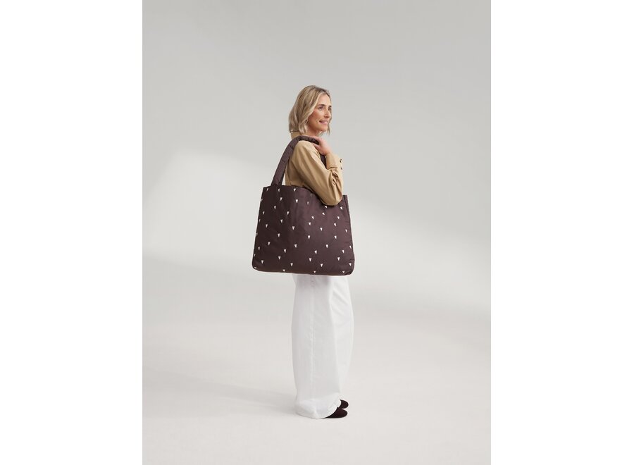 Studio Noos Puffy Mombag Brown hearts