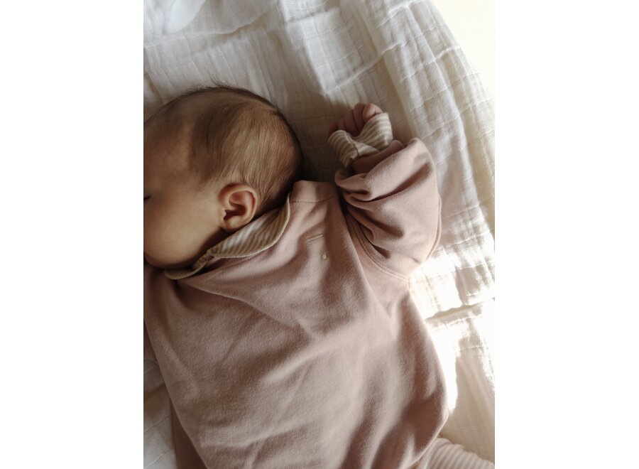 Gray Label Collar Onesie faded pink