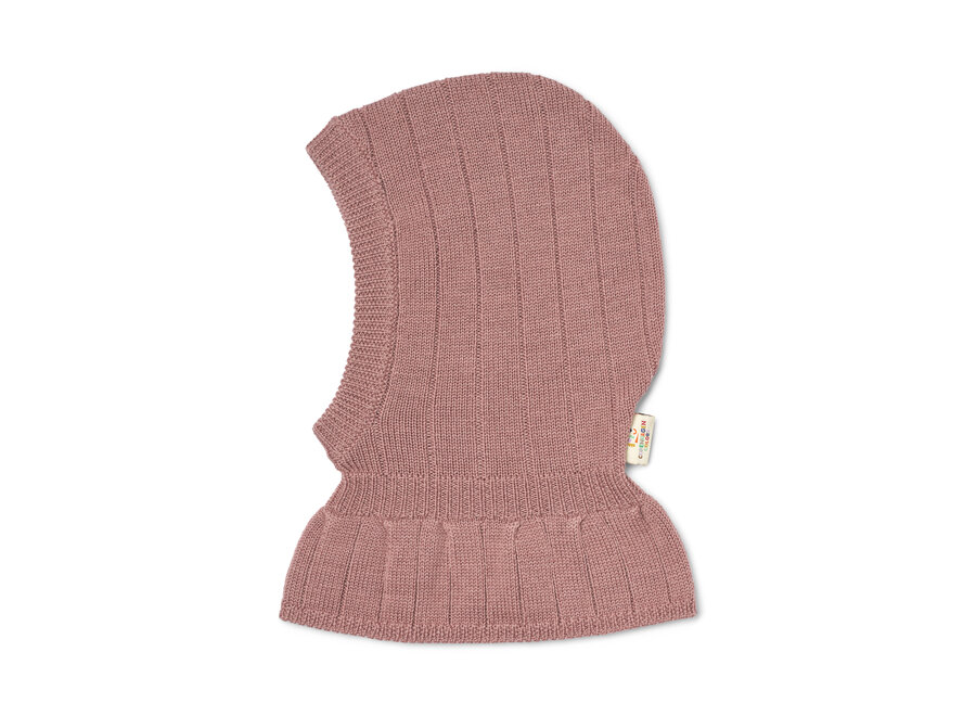 CC Merino Rib Balaclava Winter Rose
