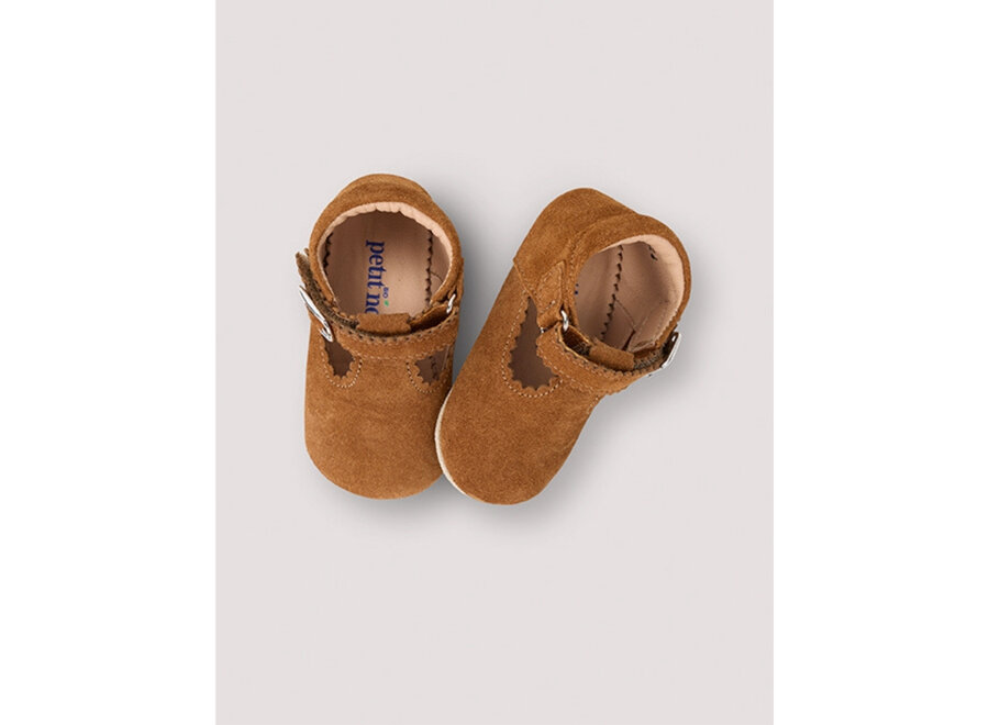 Petit Nord Baby Scallop T-Bar Chestnut