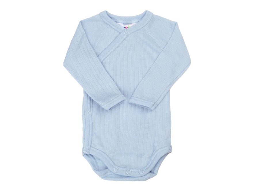Joha wollen wikkelromper light blue