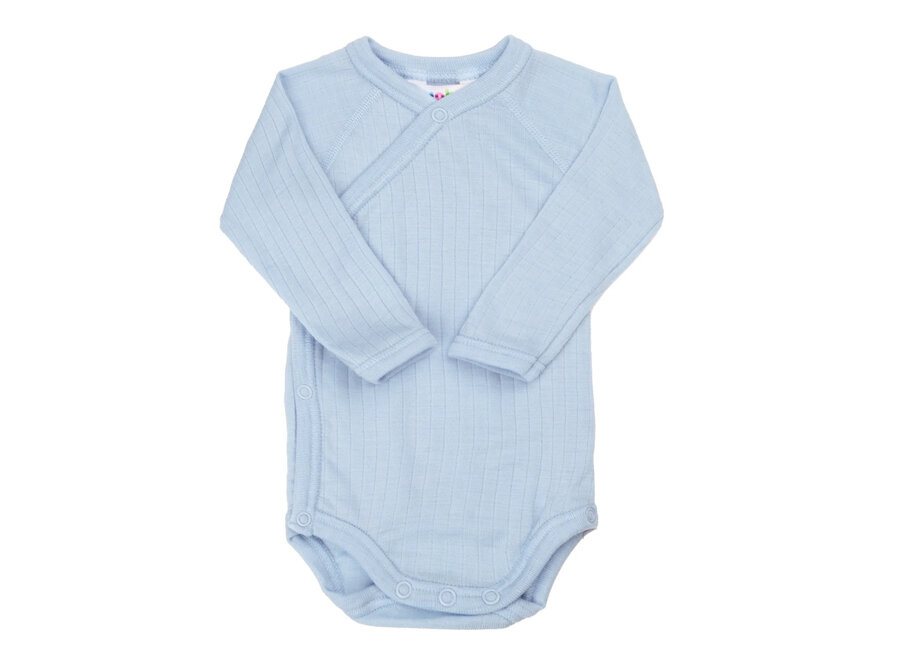 Joha wollen wikkelromper light blue