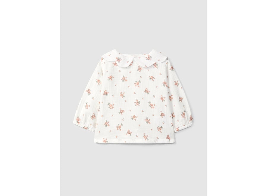 Snug shirt floral blouse pink