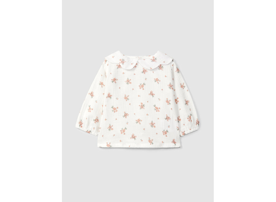 Snug shirt floral blouse pink