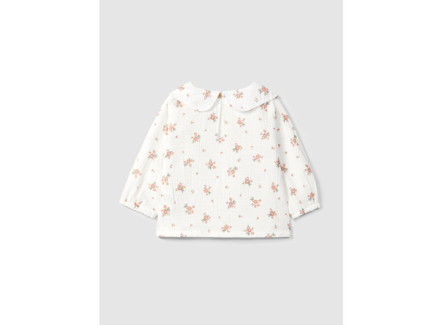 Snug shirt floral blouse pink