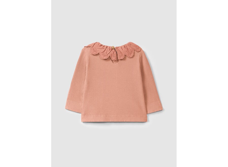 Snug Rib Longsleeve collar dark pink