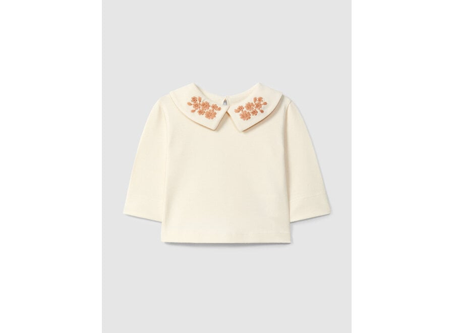 Snug Longsleeve collar naturel / dark pink