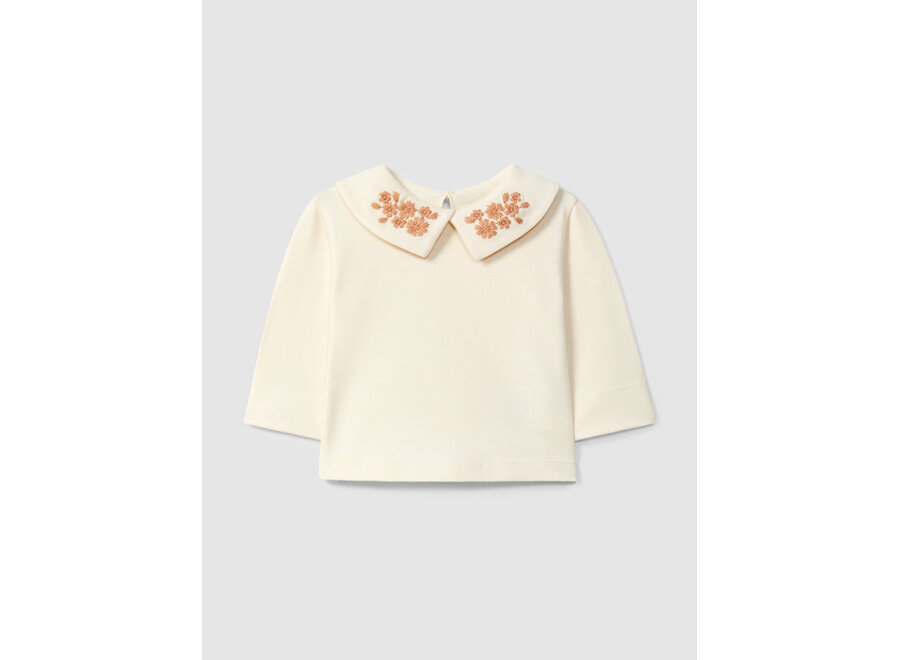Snug Longsleeve collar naturel / dark pink