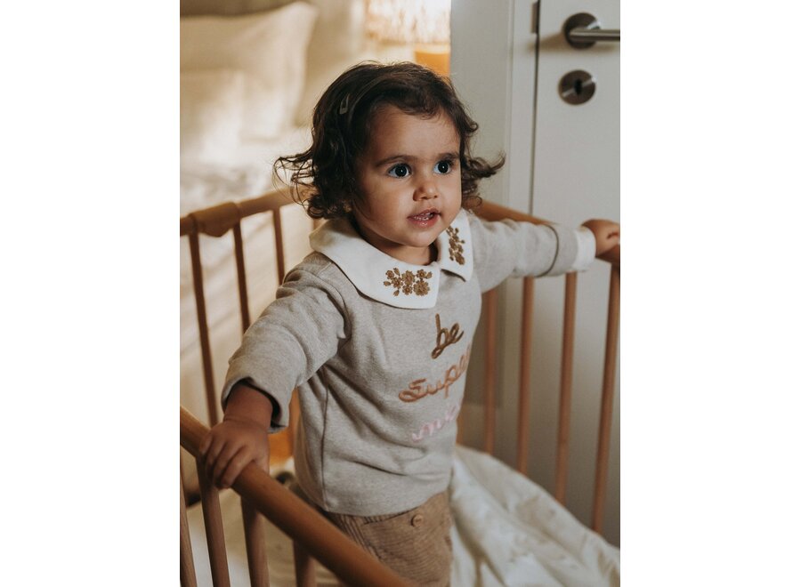 Snug Longsleeve collar naturel / dark pink