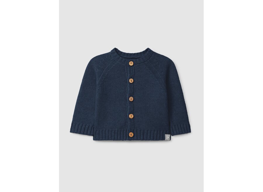 Snug Vest wol brei Indigo