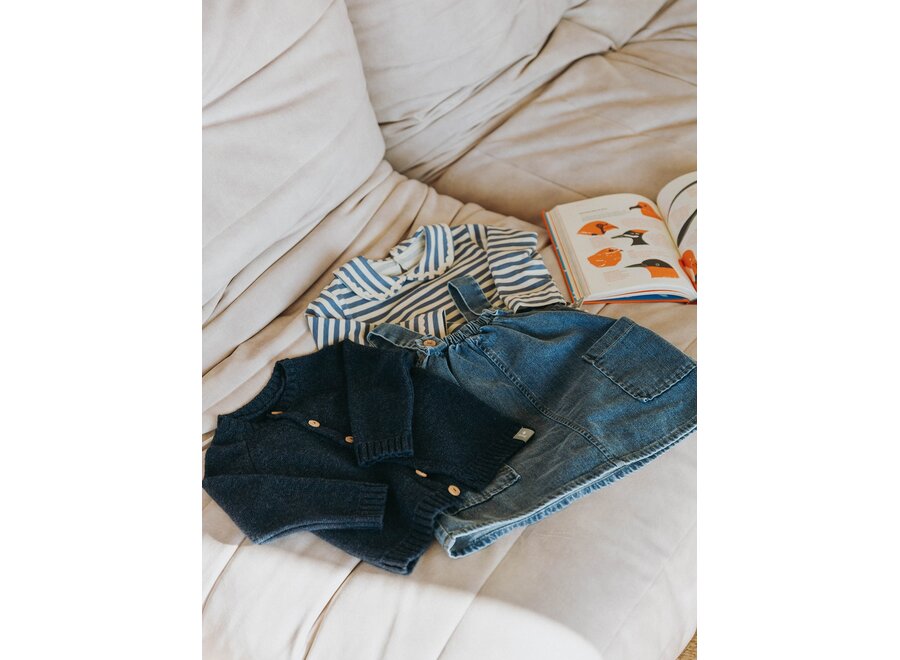 Snug Vest wol brei Indigo