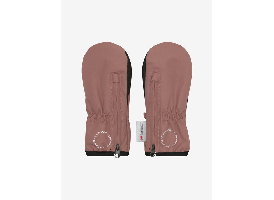 En Fant Mittens W. Zipper Burlwood