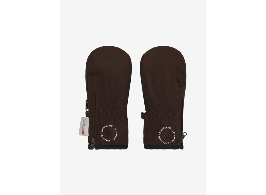 En Fant Mittens W. Zipper Coffee Bean
