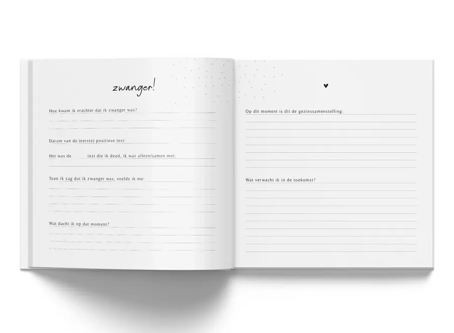 Invulboekjes zwanger 9 maandenboek crème