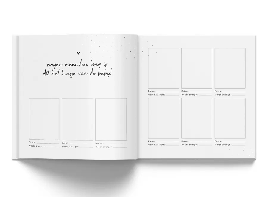 Invulboekjes zwanger 9 maandenboek crème
