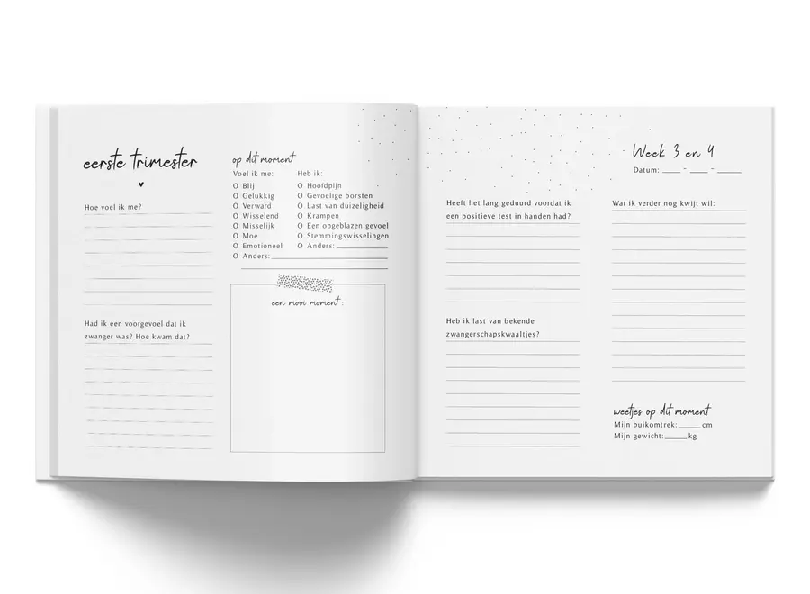 Invulboekjes zwanger 9 maandenboek crème