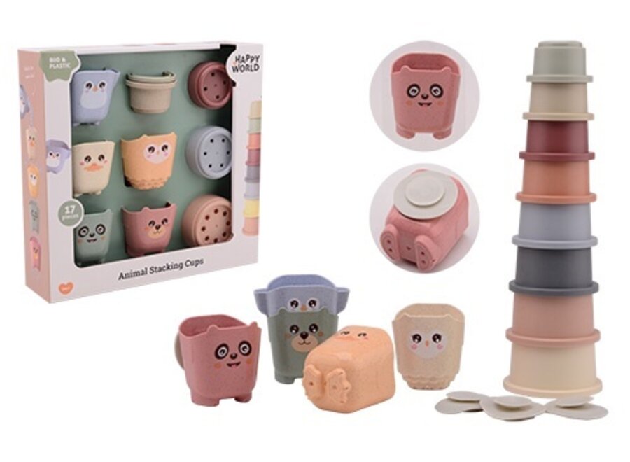 Happy World stacking animal cups