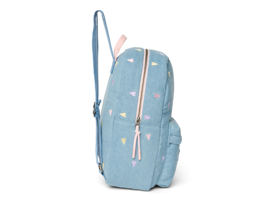 Studio Noos Midi Backpack Light Blue Hearts