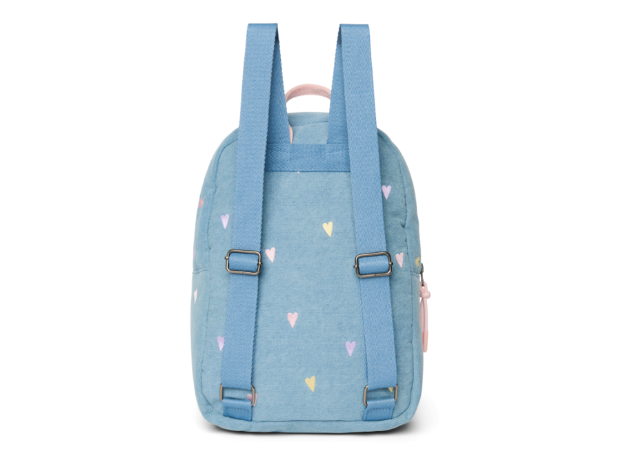 Studio Noos Midi Backpack Light Blue Hearts