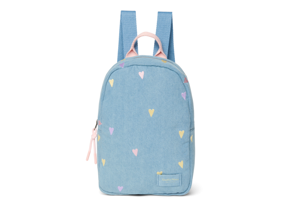 Studio Noos Mini Backpack Light Blue Hearts